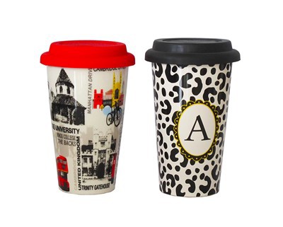 Keramisk kaffemugg med silikonlock