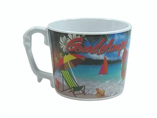 Unik keramisk mugg med handtag med dekal